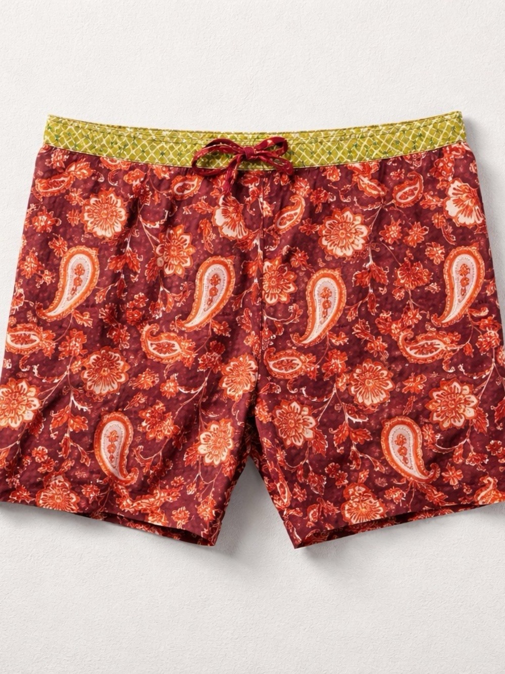 Sundance Paisley Light Cotton Shorts with Elastic Waistband